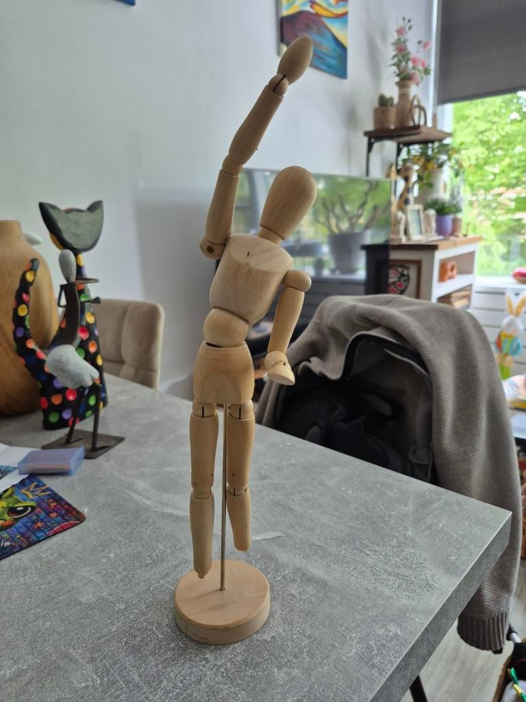 Houten tekenpop / poseerfiguur, Hobby en Vrije tijd, Tekenen, Ophalen of Verzenden, Gebruikt, Overige typen