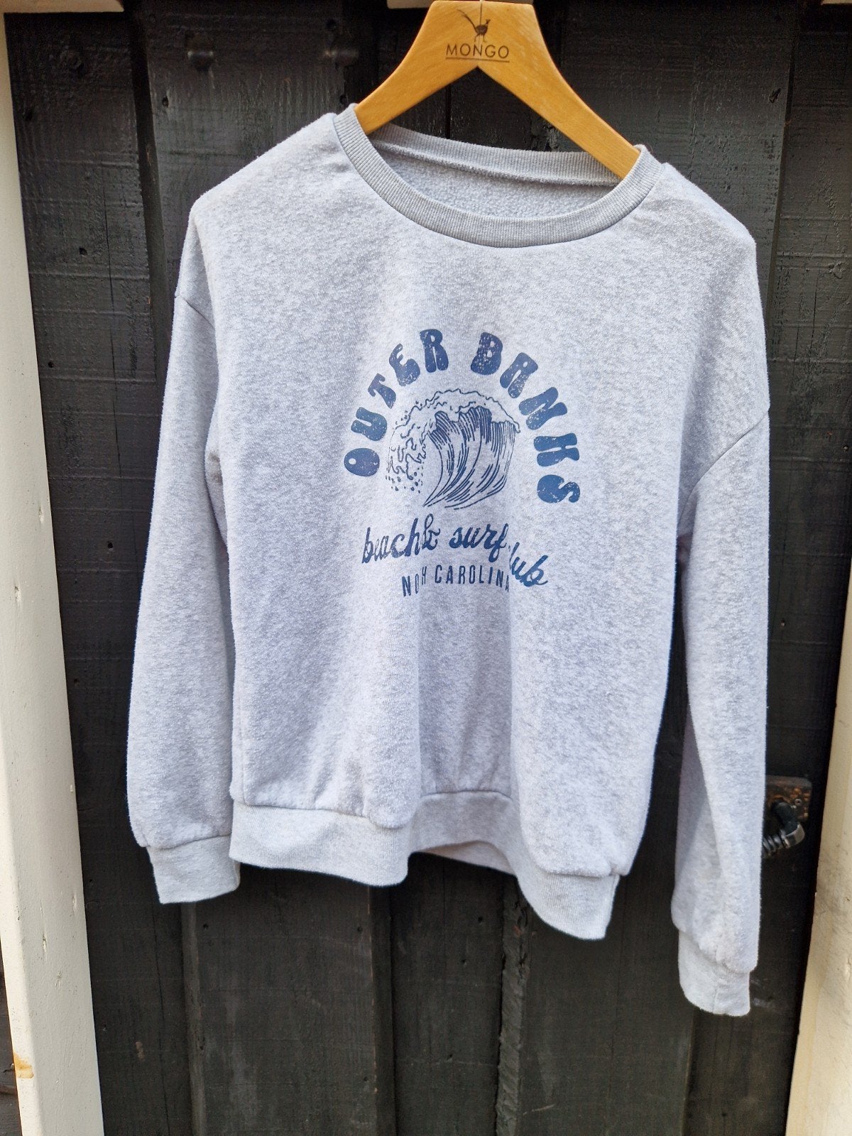 Grijze sweater met 'Outer Banks' print - Maat S, Onbekend, Ophalen of Verzenden, Maat 36 (S), Grijs