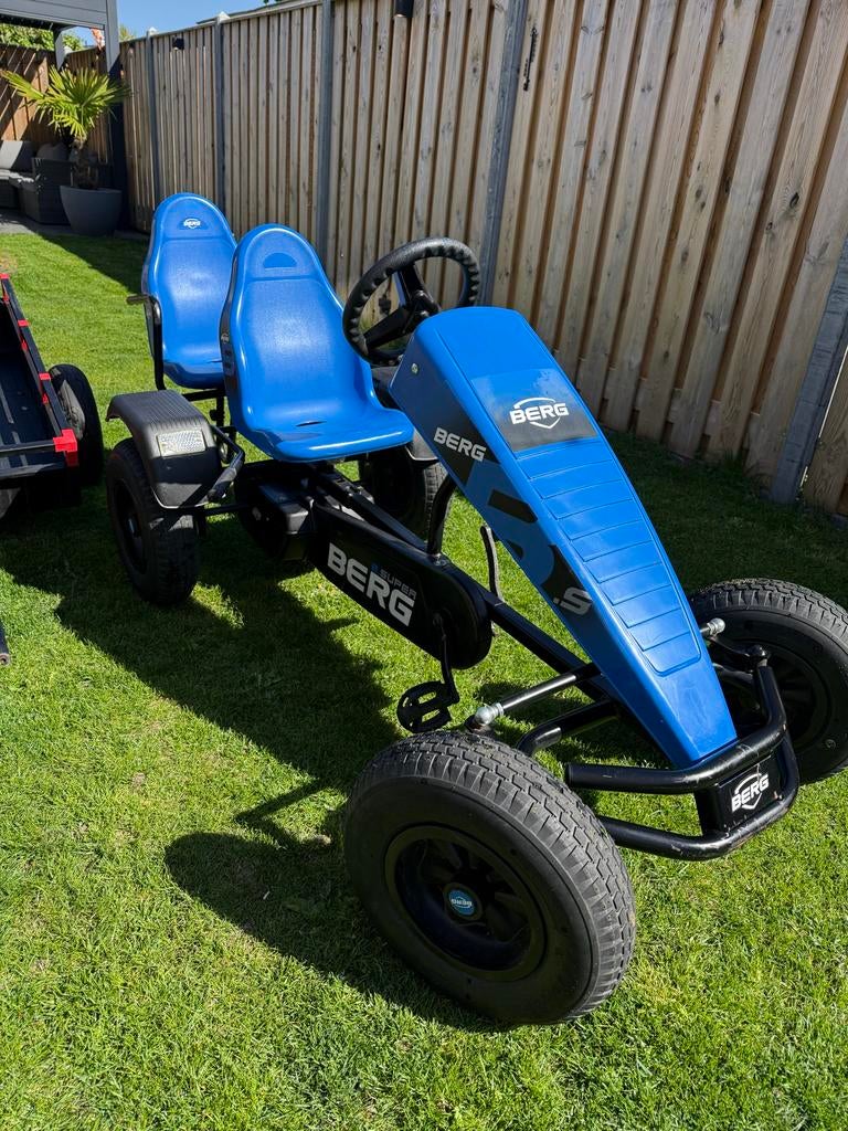 BERG Skelter met kiepwagen (aanhanger) - Blauw, Ophalen of Verzenden, Zo goed als nieuw, Trapvoertuig