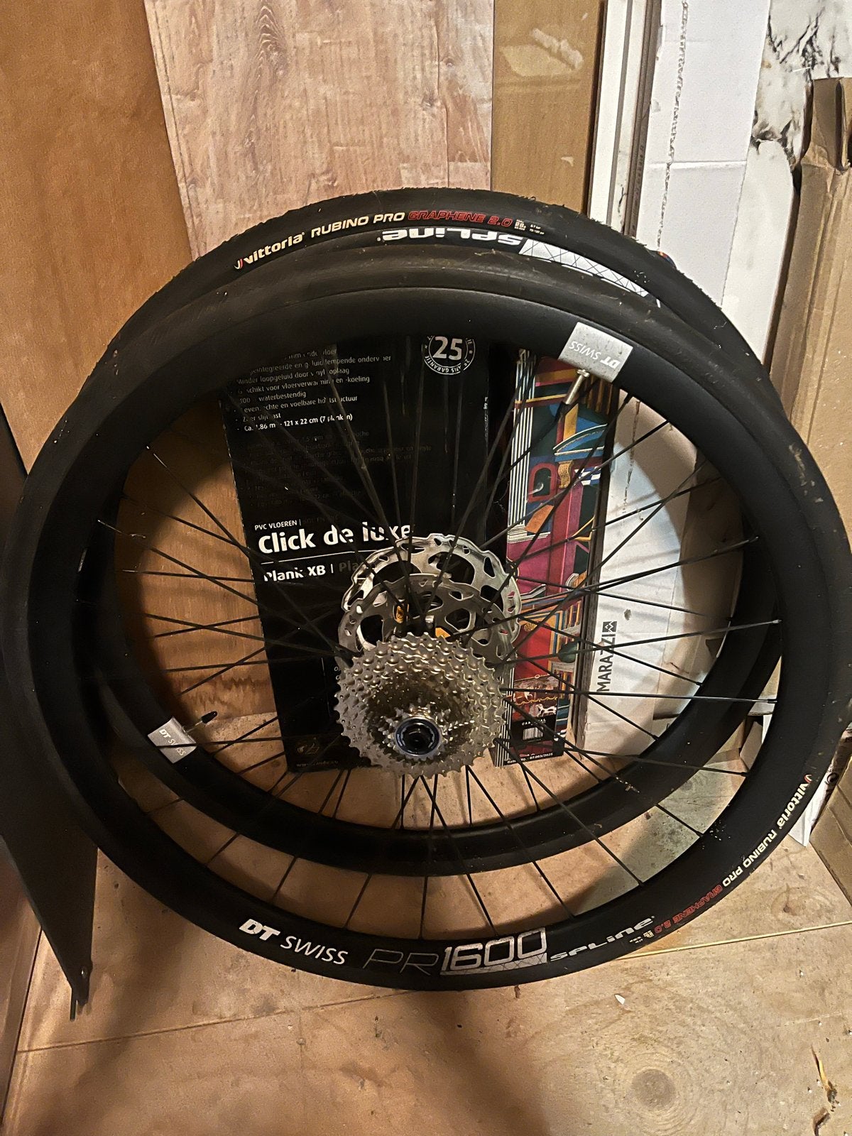 DT Swiss PR 1600 Spline 32 disc wielen, Vittoria Rubino Pro, Wiel, Ophalen of Verzenden, Zo goed als nieuw, Aluminium