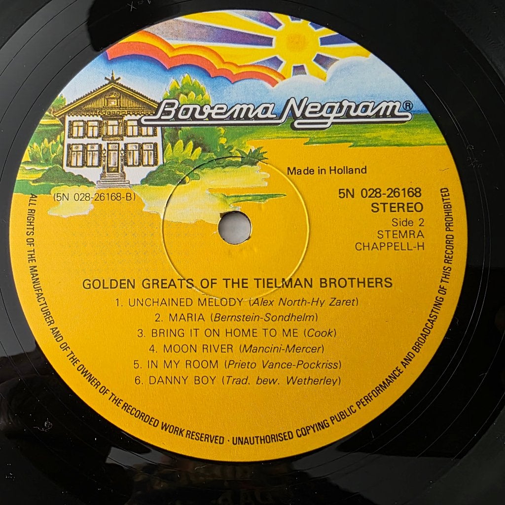 Tielman Brothers – Golden Greats (NL1979) (VG+/VG+), Cd's en Dvd's, Ophalen of Verzenden, Gebruikt, 12 inch, Poprock