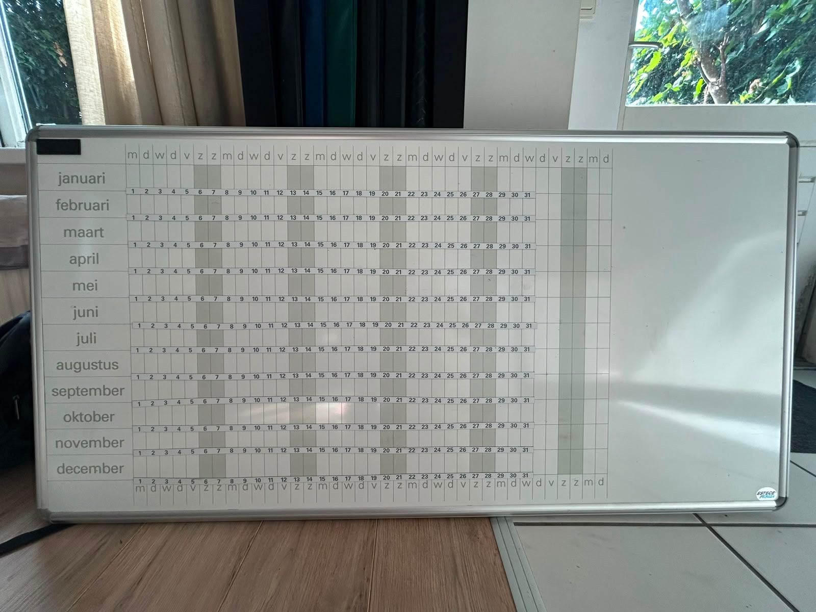 Whiteboard Planbord jaarplanner, Diversen, Ophalen, Jaarkalender, Zo goed als nieuw