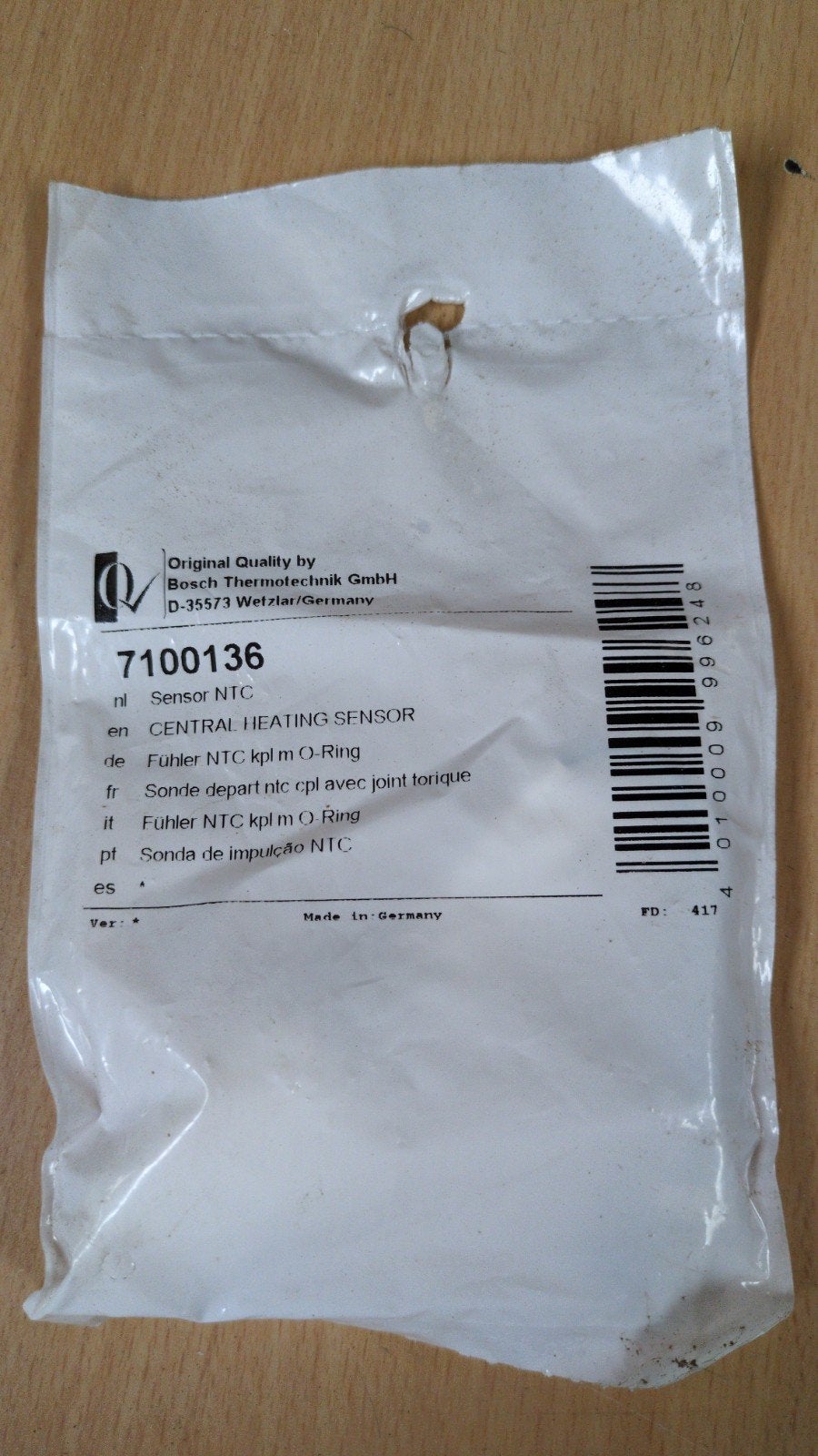 Bosch NTC Centrale Verwarming Sensor 7100136, Ophalen of Verzenden, Nieuw, Overige typen