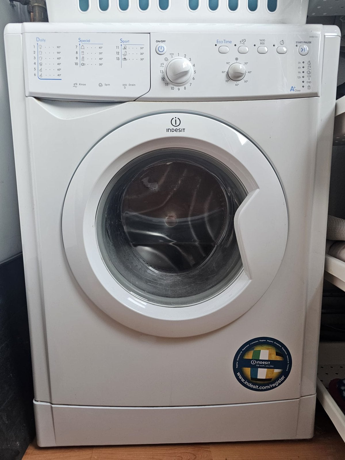 Indesit Eco Time Wasmachine (A+ / 6kg / 1400/1600 RPM), Witgoed en Apparatuur, Wasmachines, Ophalen, Zo goed als nieuw, 85 tot 90 cm