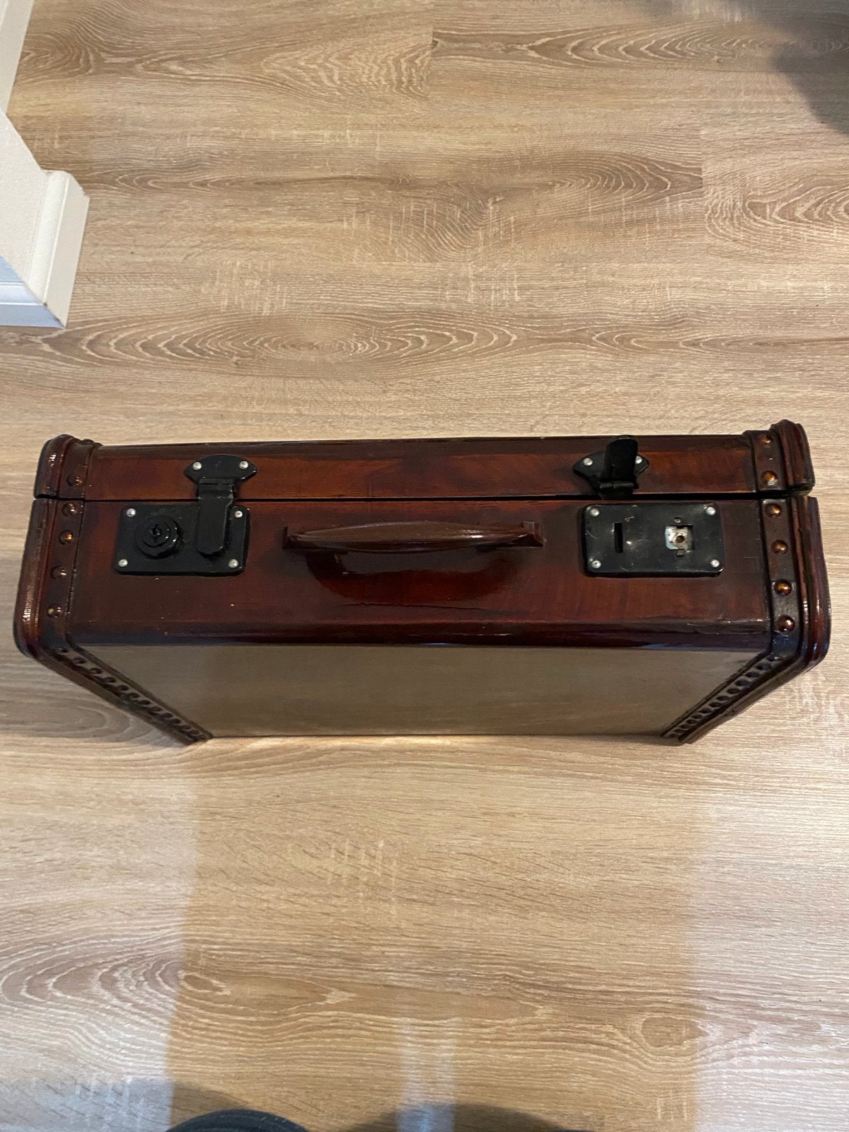 Vintage Koffer - Decoratieve Houten Koffer, Overige materialen, Gebruikt, 50 tot 60 cm, Slot