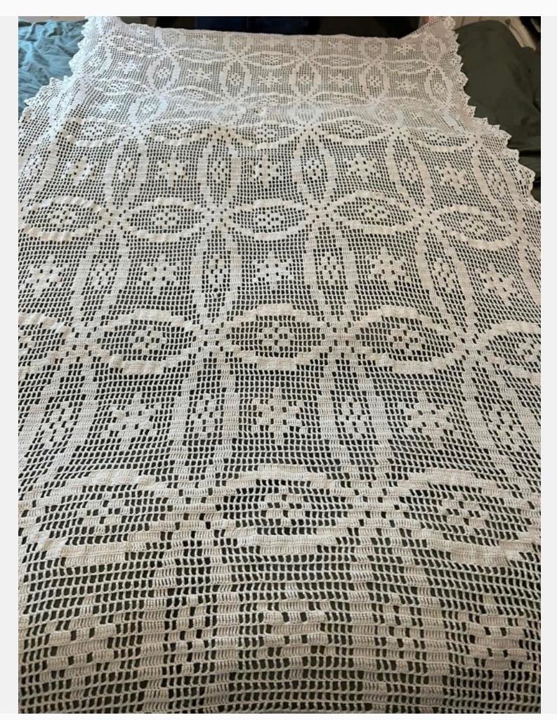 Vintage gehaakte bedden sprei, 210 x 110 cm, Ophalen of Verzenden, Zo goed als nieuw, X, X