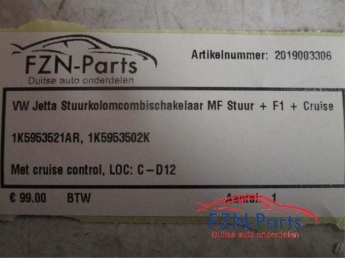 Combischakelaar Stuurkolom Volkswagen Jetta (22730057), Ophalen of Verzenden, Gebruikt