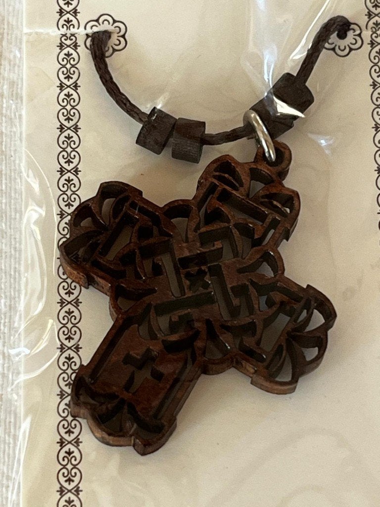 Christelijk Orthodox Byzantijns kruis in relief, hout, Ophalen of Verzenden, Nieuw, Sieraad, Overige religies