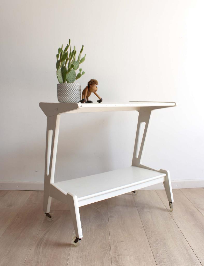 Houten vintage trolley, Webe? Retro bijzettafel/side table, Ophalen, Huis en Inrichting