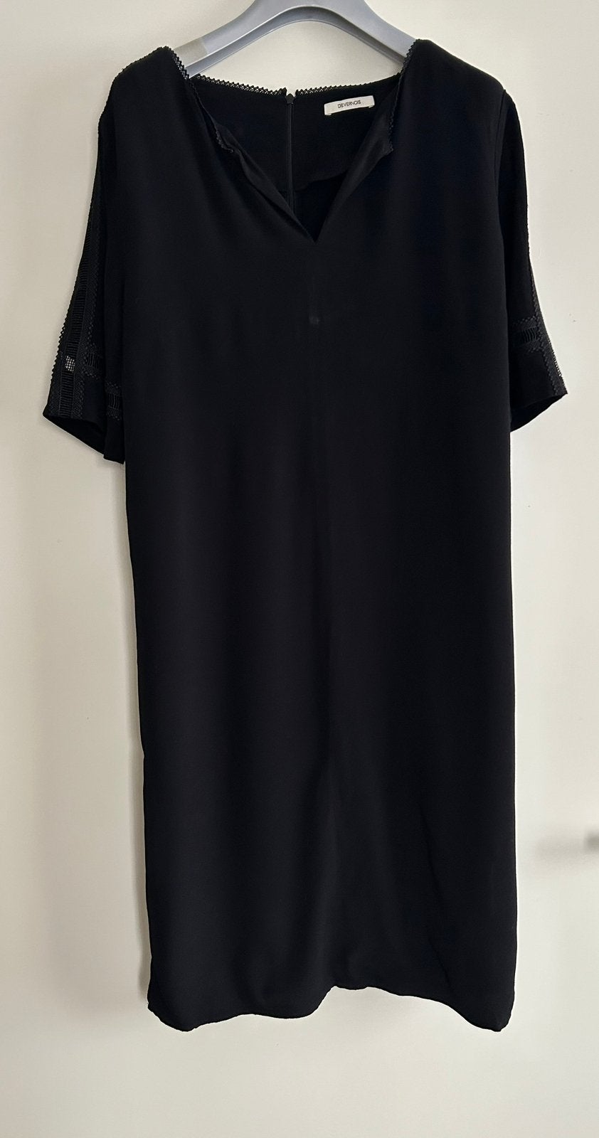 Devernois, zwarte (feest)jurk, viscose, maat 40/42, Kleding | Dames, Jurken, Maat 38/40 (M), Zwart, Ophalen of Verzenden, Zo goed als nieuw
