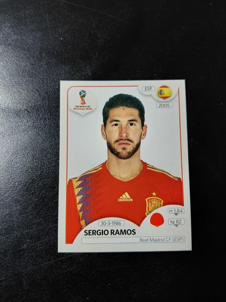 Sergio ramos (spanje) wk 2018 panini, Ophalen of Verzenden, Nieuw, Buitenlandse clubs, Poster, Plaatje of Sticker