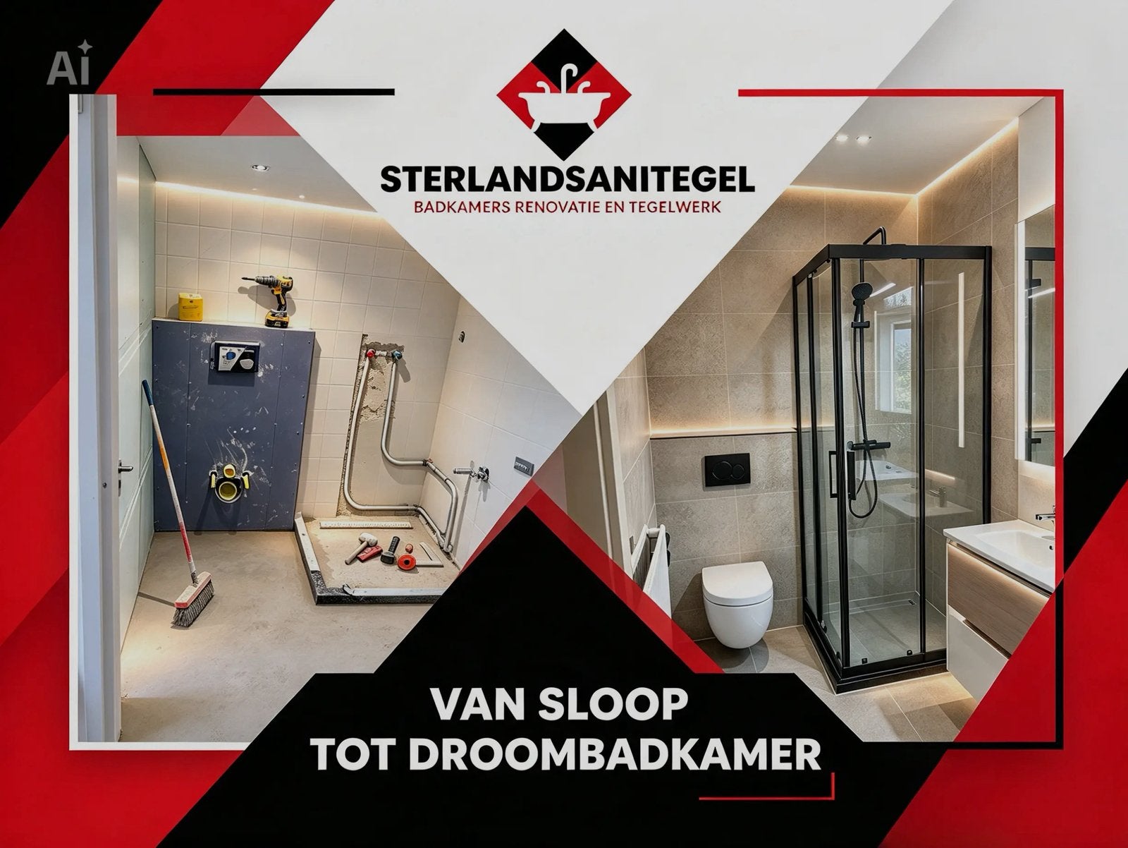 Badkamers specialisten in renovatie, Ophalen, Zo goed als nieuw