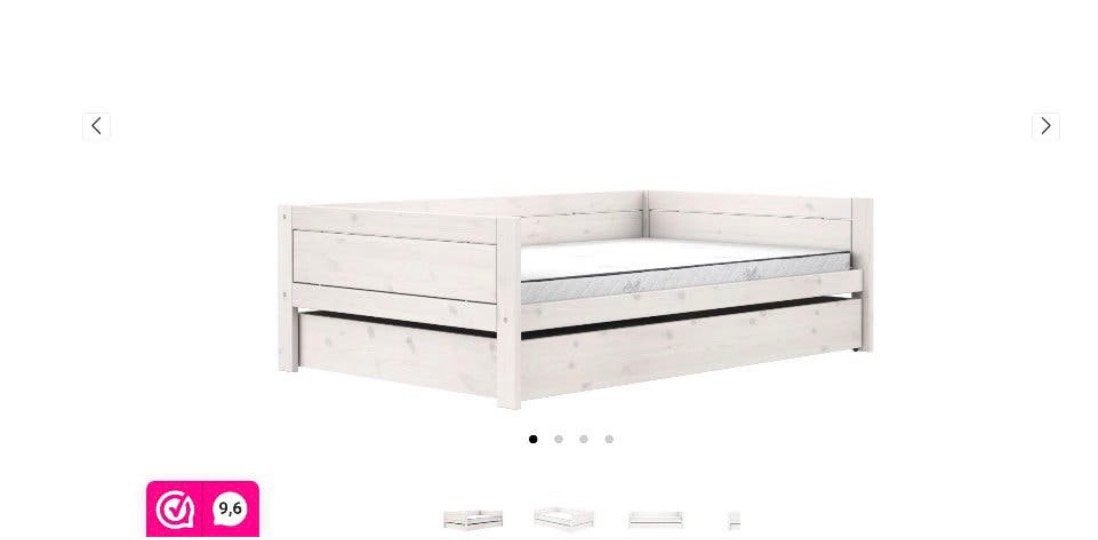 Lifetime bed wit 90x200cm incl. bedlade, Ophalen, Eenpersoons, Zo goed als nieuw, 90 cm