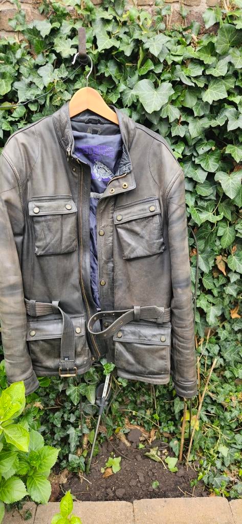 AJS Vintage Leren Heren Motorjas Maat 58 - Stoer & Klassiek, Heren, Jas | leer, Ophalen of Verzenden, AJS