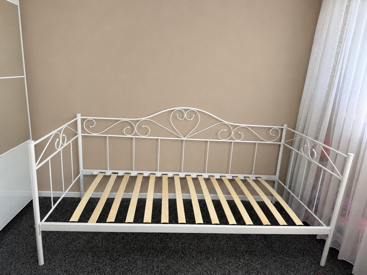 1 persoons bed 90x200, Ophalen, Overige materialen, 90 cm, Eenpersoons