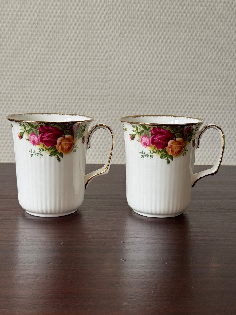 Vintage Royal Albert Old Country Roses Melkbekers Koffiemok, Ophalen of Verzenden