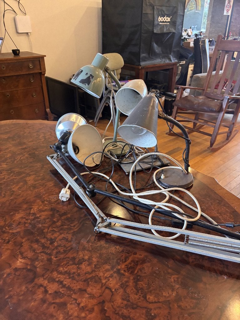 Vintage industriele buiglampen, Bureaulamp, Gebruikt, Overige merken, Meerkleurig