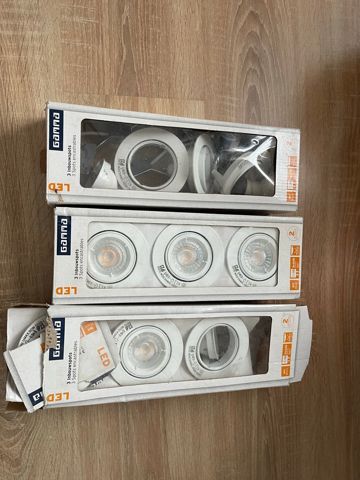 Gamma LED Inbouwspots - 3 stuks per verpakking, Overige merken, Nieuw, Ophalen of Verzenden, LED