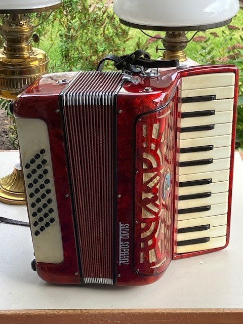 Accordeon, Gebruikt, 32-bas, Met koffer, Ophalen