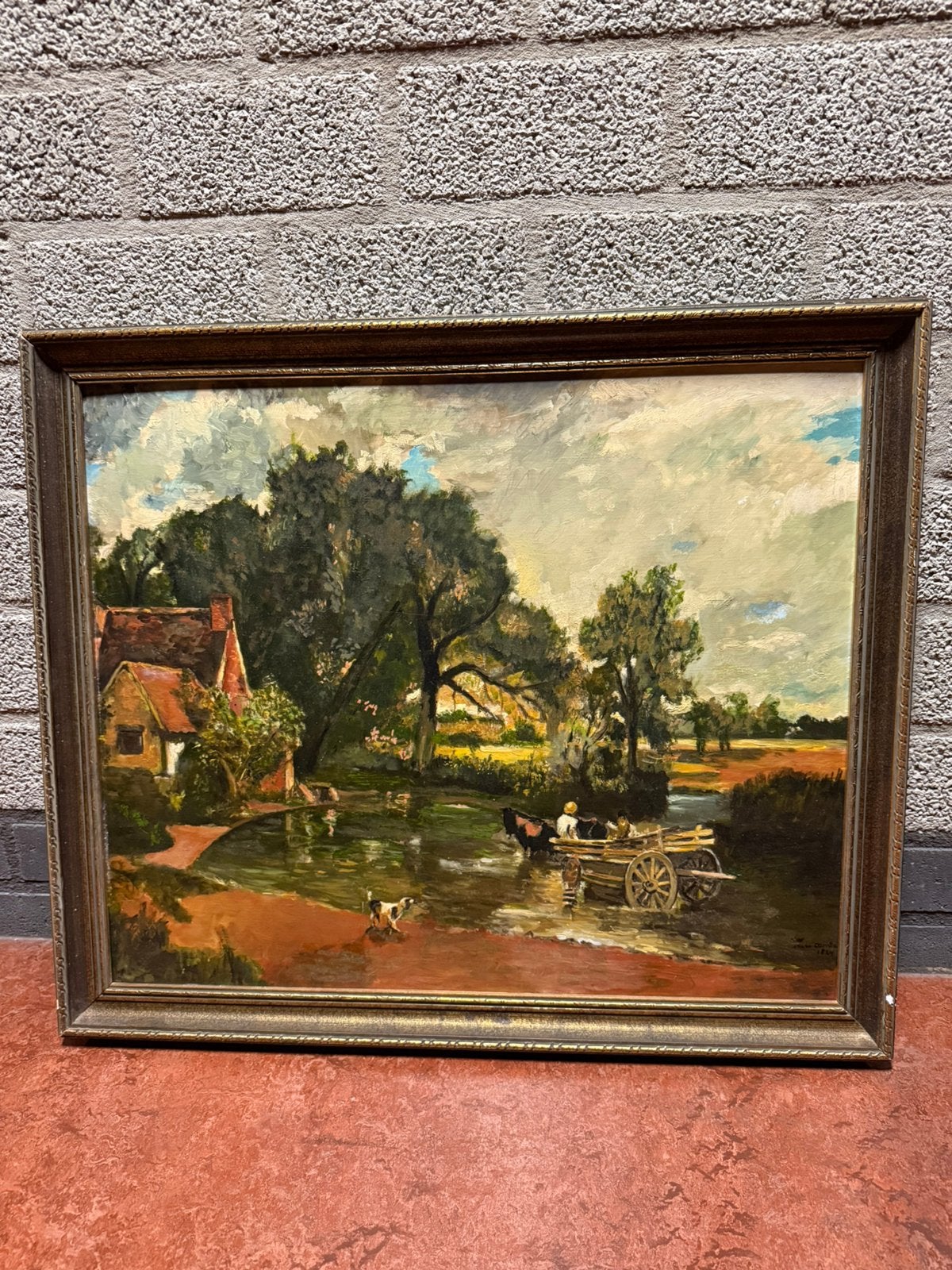 Schilderij Jhon Constable Hooiwagen, Ophalen of Verzenden, Landschap