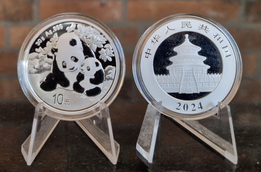 diverse 1 oz / 30 gr. 999 zilveren panda's, Ophalen of Verzenden, Zilver