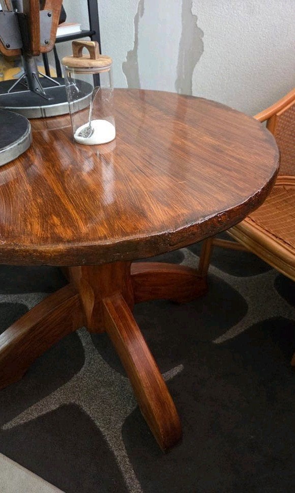 Mooie massief houten ronde tafel, Huis en Inrichting, Tafels | Eettafels, Ophalen, 50 tot 100 cm, 50 tot 100 cm, Zo goed als nieuw
