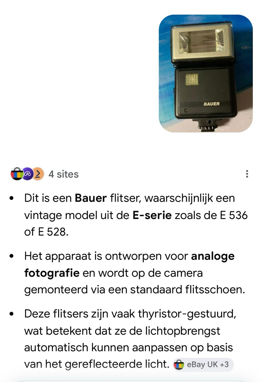 Vintage Bauer 5036 C Auto flitser voor analoge fotografie, Gebruikt, Kantelbaar, Externe flitser, Ophalen of Verzenden