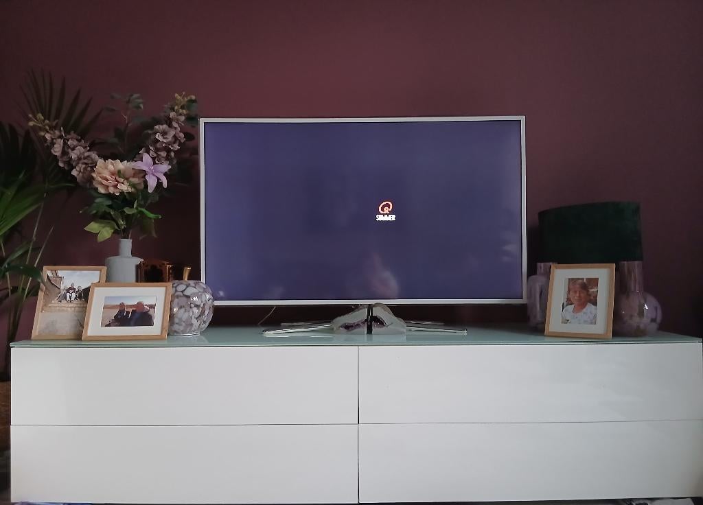 Tv meubel hoogglans wit, Huis en Inrichting, Ophalen, Gebruikt, Glas, 150 tot 200 cm