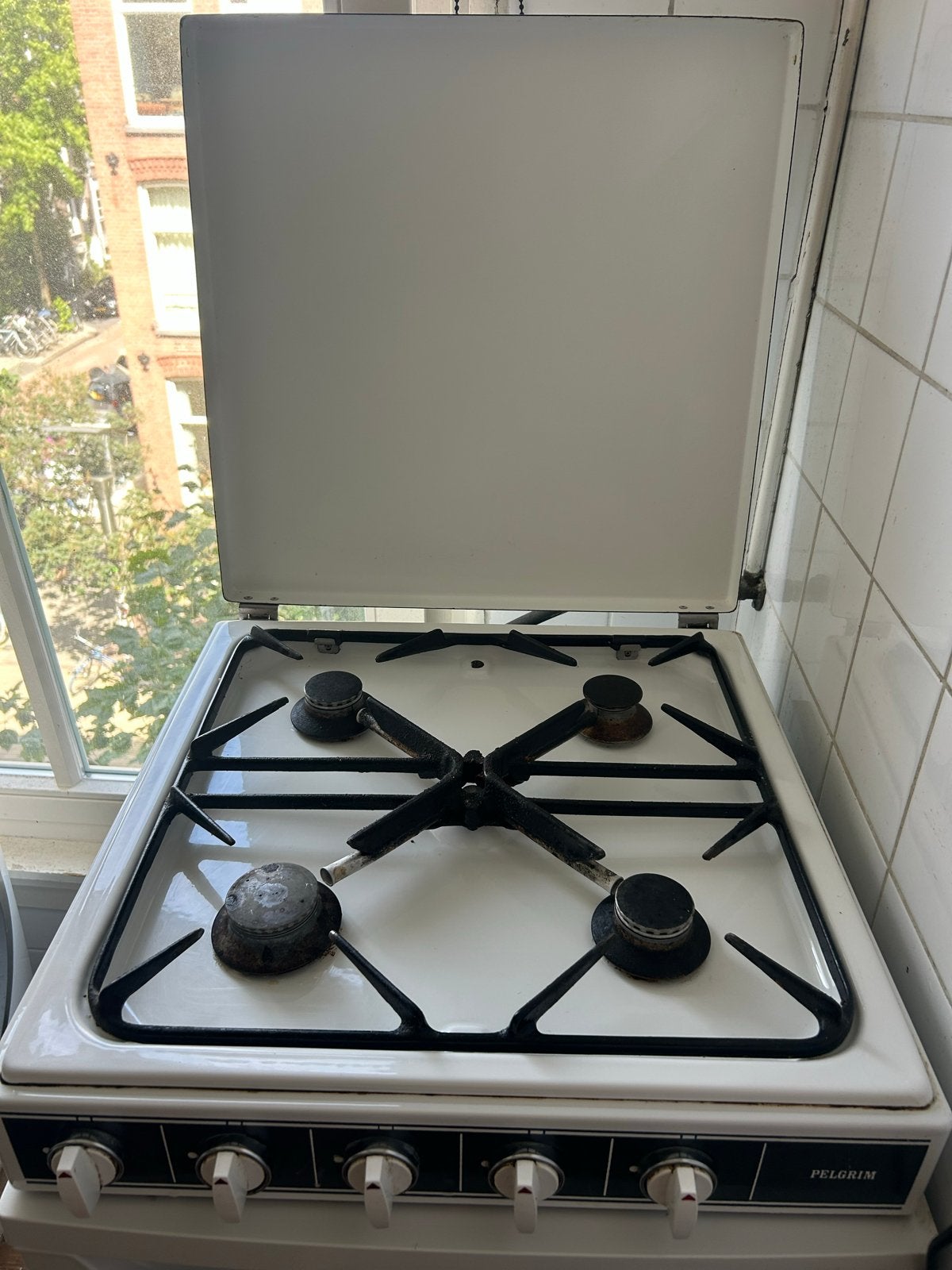 Pelgrim 4-pits gasfornuis, Witgoed en Apparatuur, Fornuizen, Ophalen, Gebruikt, Minder dan 85 cm, 4 kookzones