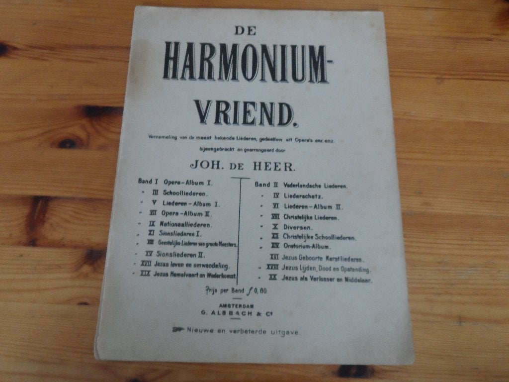 De harmoniumvriend - joh. De heer - band 1, Gebruikt, Ophalen of Verzenden, Artiest of Componist, Piano