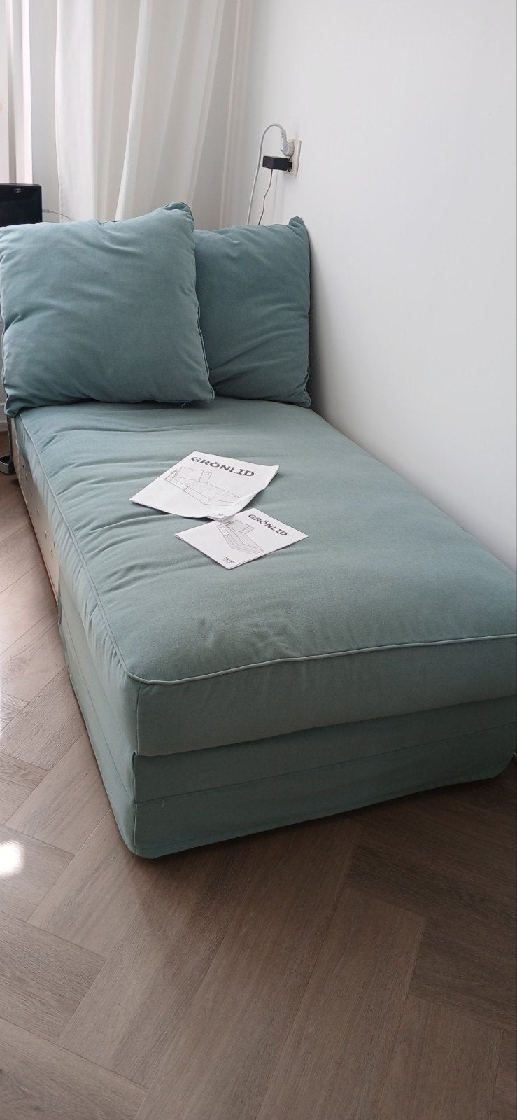 Ikea GRÖNLID loungebank met opbergruimte - Zo goed als nieuw, Ophalen, Eenpersoons, Modern, Scandinavisch, 100 tot 125 cm