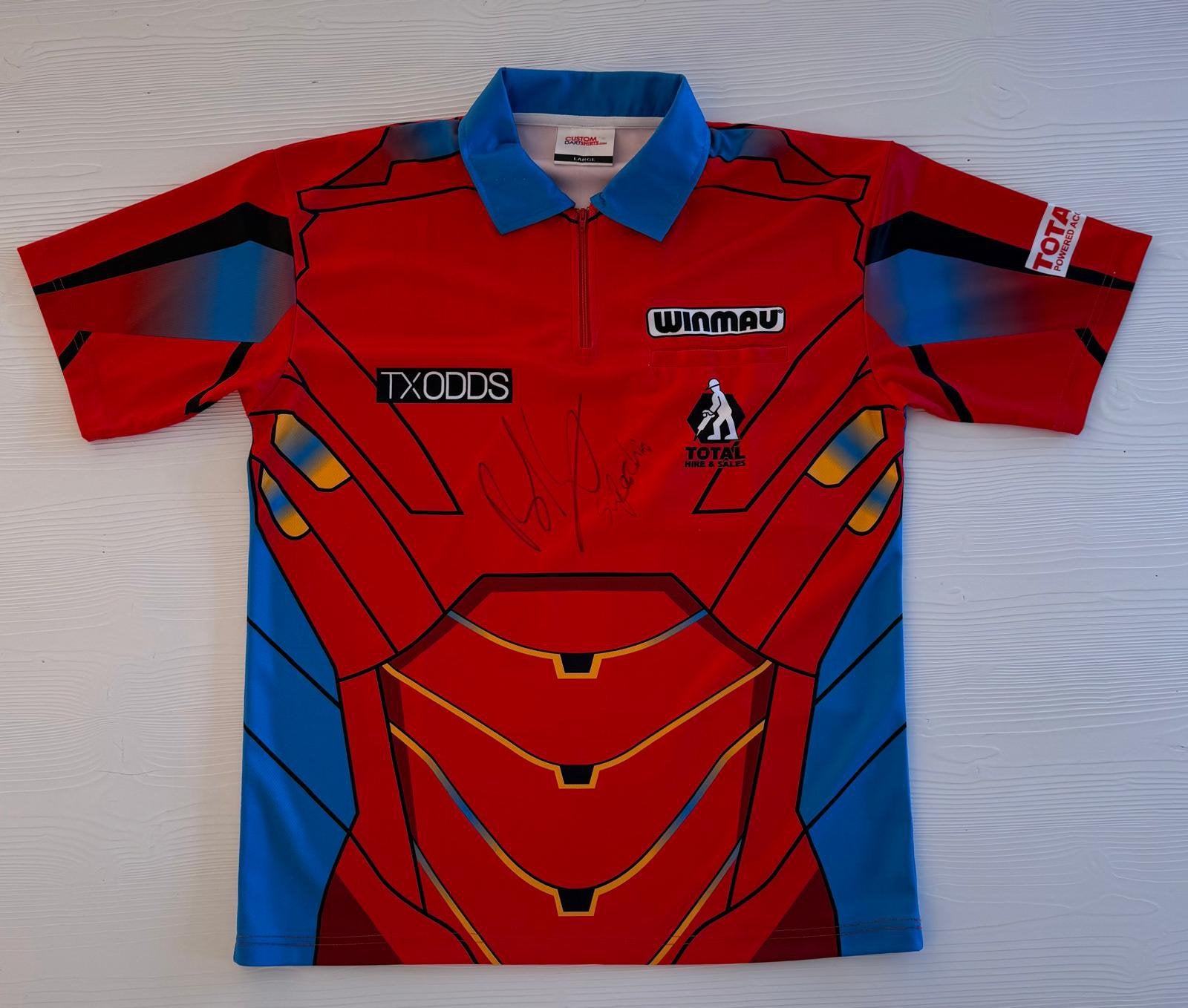 Gesigneerd dartshirt Daryl Gurney (Large) zonder COA, Verzenden, Zo goed als nieuw, Overige sporten, Shirt