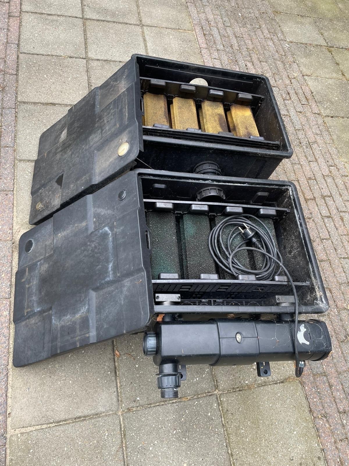 Vijverfilter met UV-C lamp en aanvoerslang, Tuin en Terras, Vijver-toebehoren, Gebruikt, Vijverfilter, Ophalen