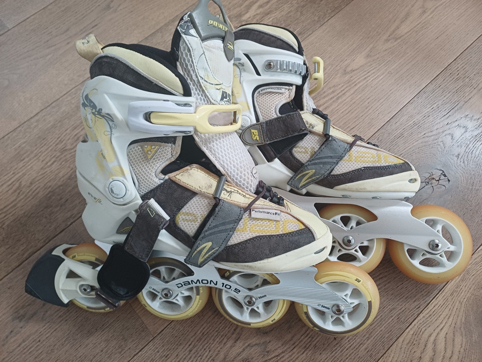 Skates Powerslide wit geel maat 39, Ophalen of Verzenden, Gebruikt, Powerslide