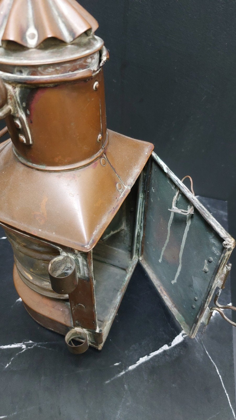 te koop antiek scheepslamp hoogte 30,5 cm, Ophalen of Verzenden