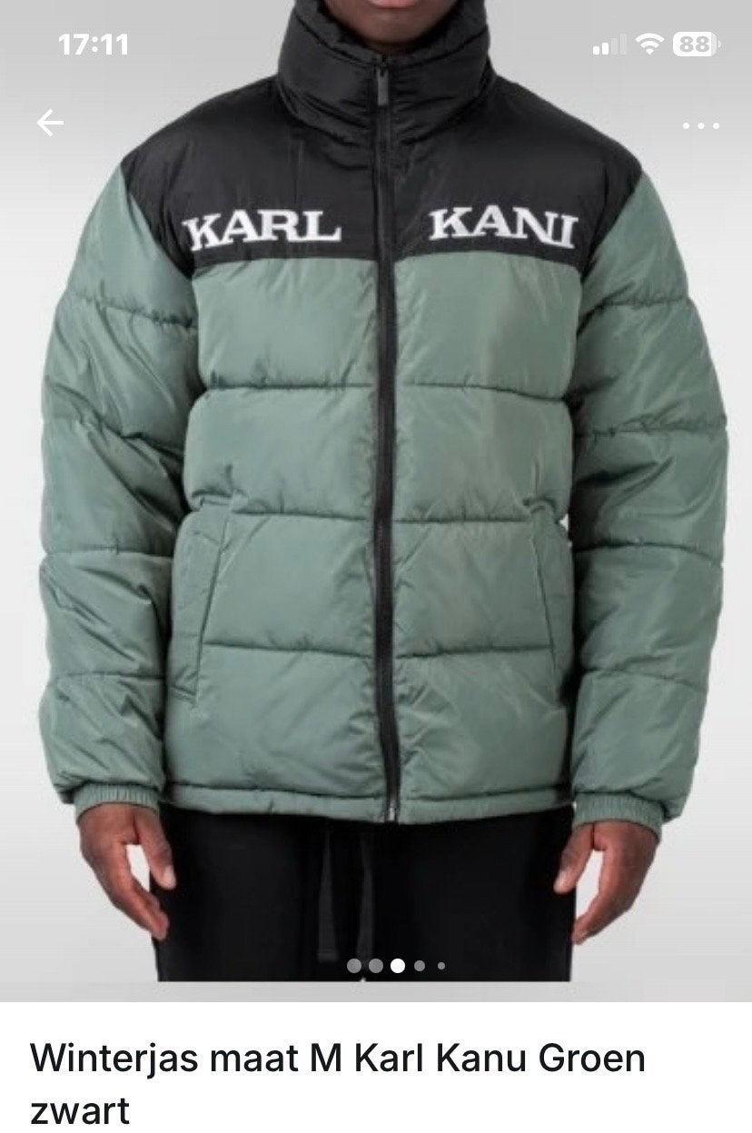 Karl Kani Winterjas Maat M, Ophalen of Verzenden, Zo goed als nieuw, Maat 48/50 (M), Groen