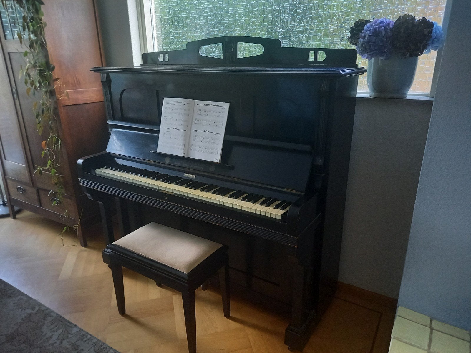 Antieke piano Hermann Sangerhausen Königt Herzogt Hofpianofa, Ophalen, Gebruikt