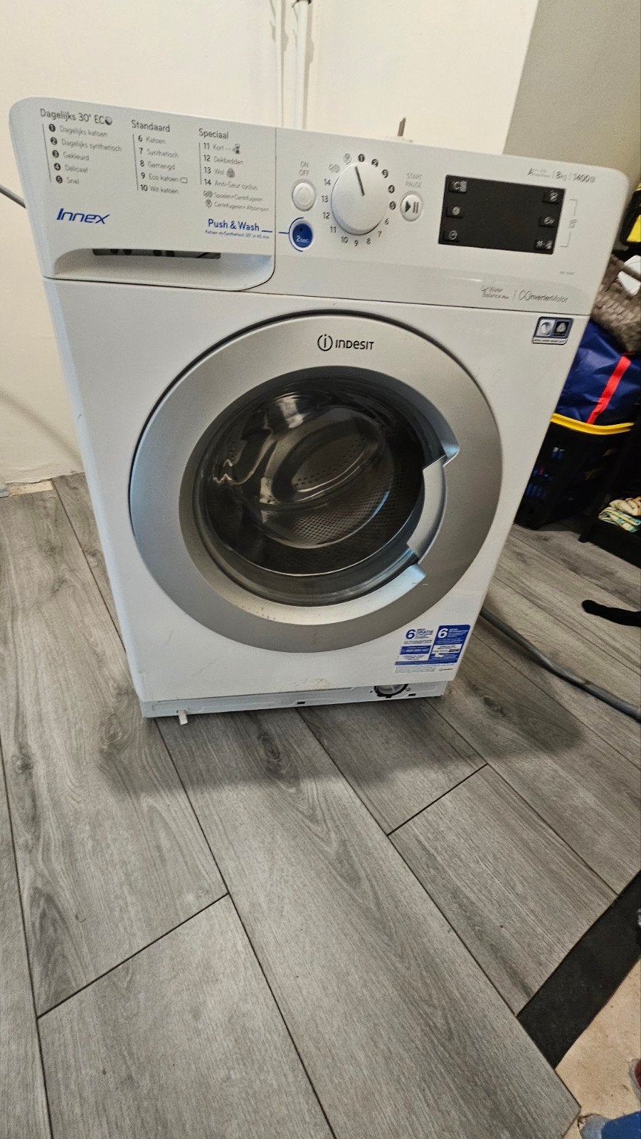Indesit wasmachine (met defectje), Ophalen of Verzenden, 1200 tot 1600 toeren, 85 tot 90 cm