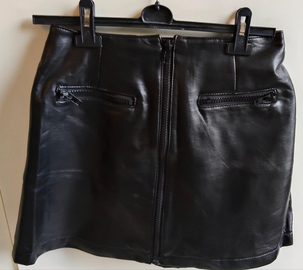 Vintage kunstleren rokje Somebody maat M, Kleding | Dames, Maat 38/40 (M), Zwart, Ophalen of Verzenden, Somebody