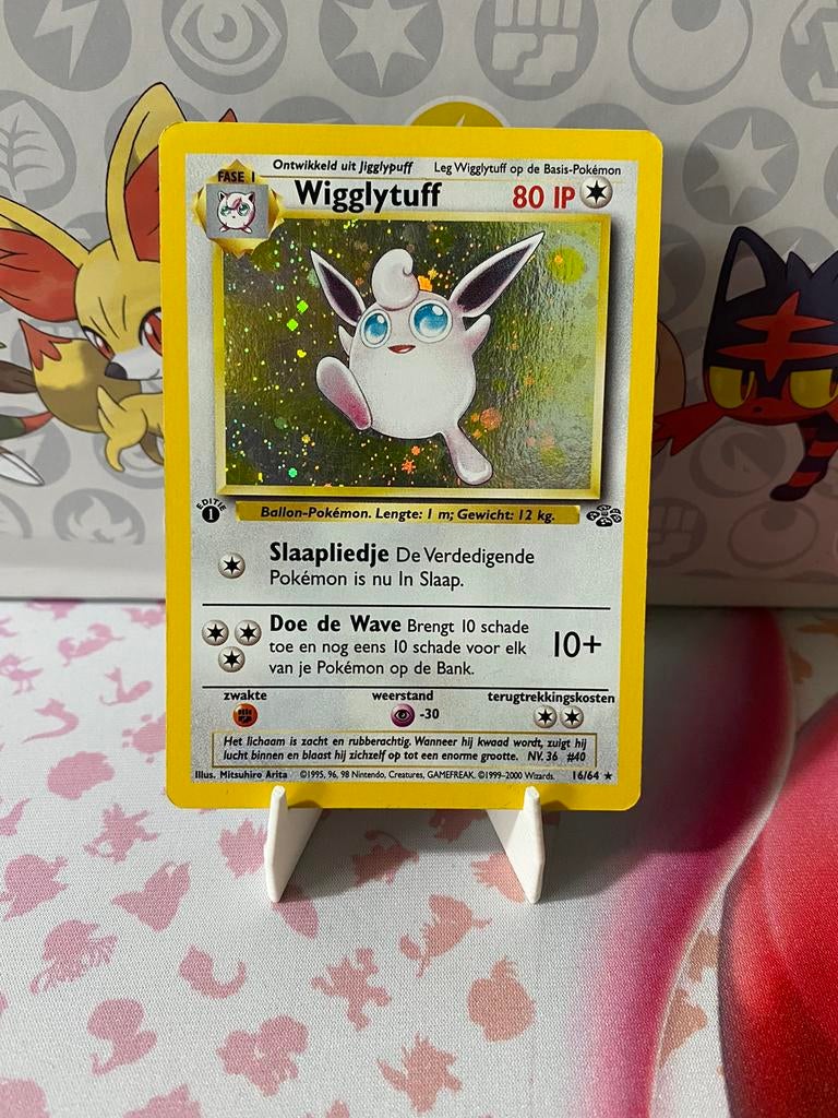 POKEMON WIGGLYTUFF JU 16 DUTCH HOLO FIRST EDITION GOOD, Verzenden, Zo goed als nieuw