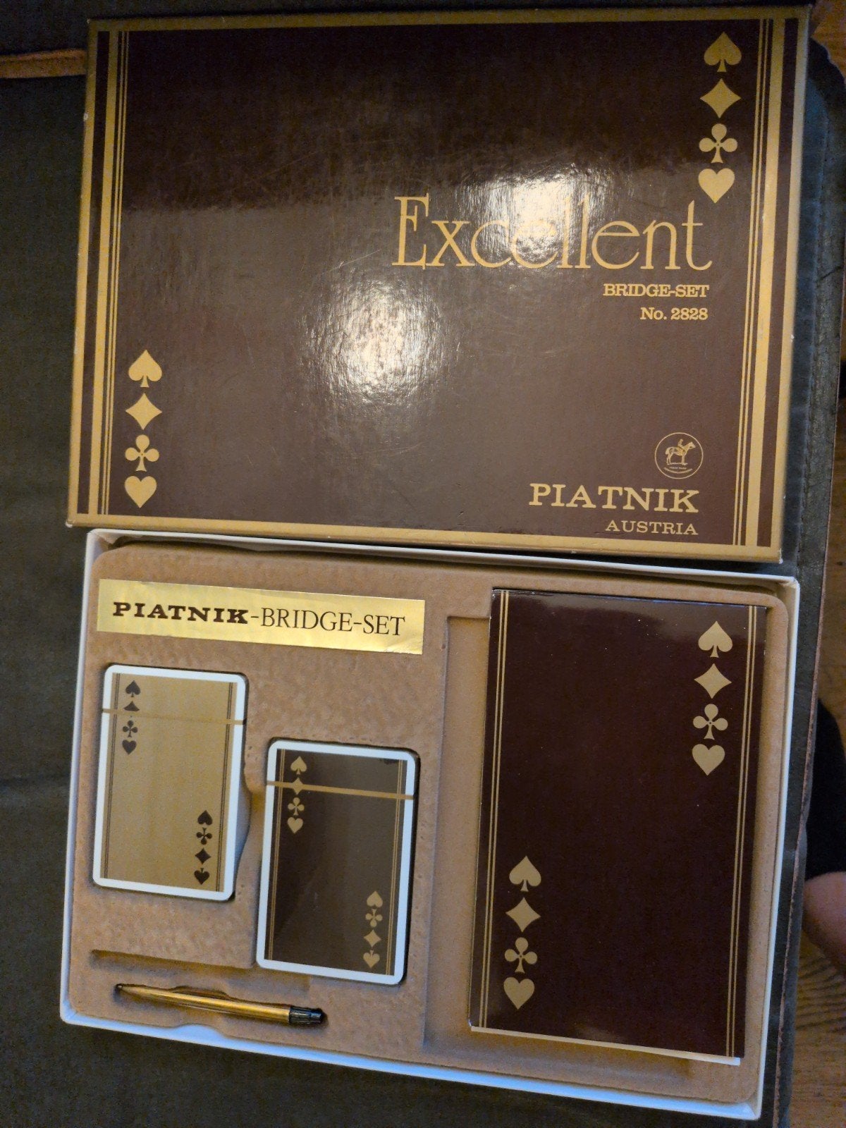 Nieuw & Ongebruikt Vintage Piatnik "Excellent" Bridge-Set (N, Ophalen of Verzenden, Nieuw
