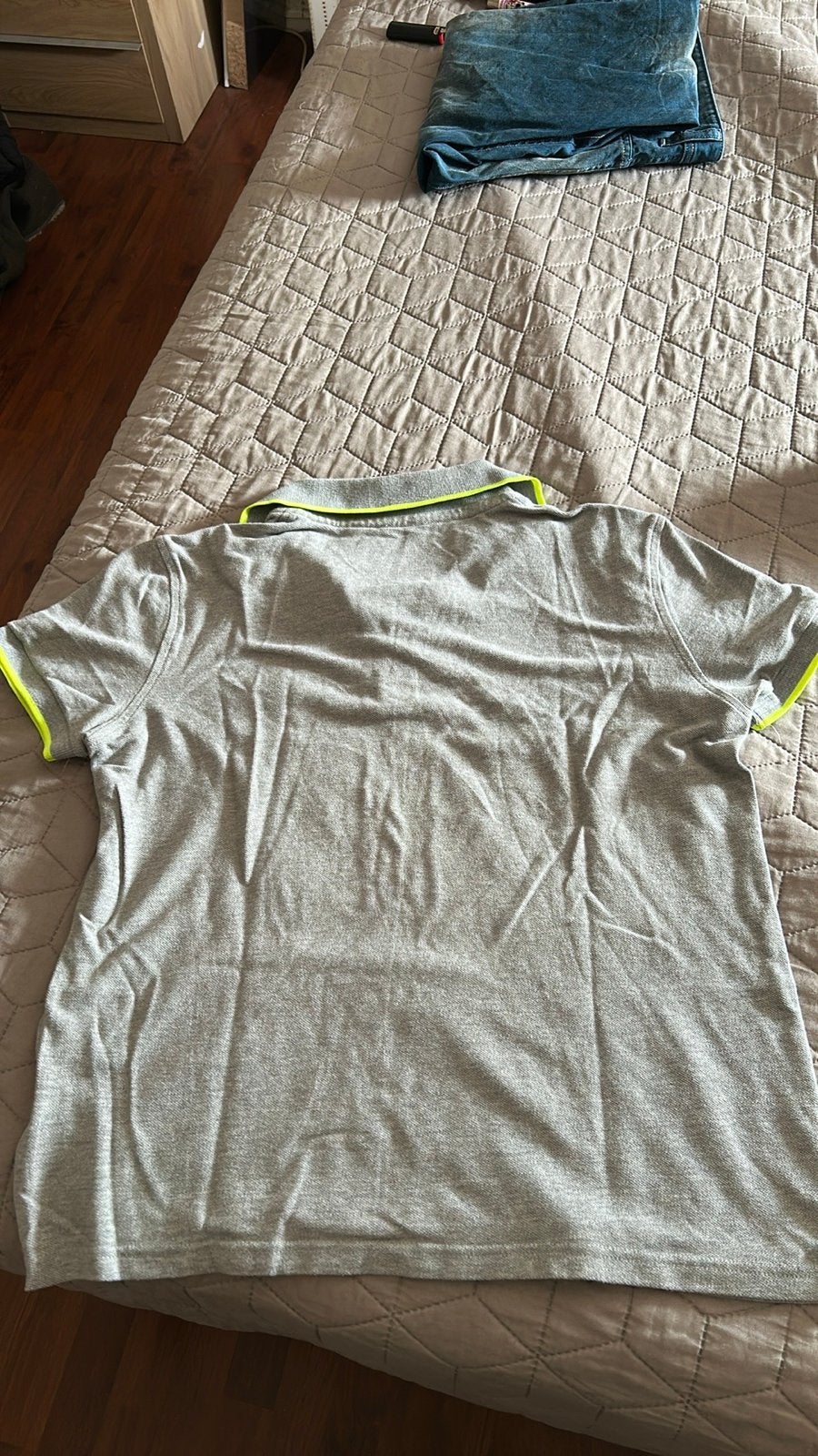 Kenzo Polo Shirt Grijs met Neon Details, Ophalen of Verzenden, Zo goed als nieuw, Maat 48/50 (M), Grijs