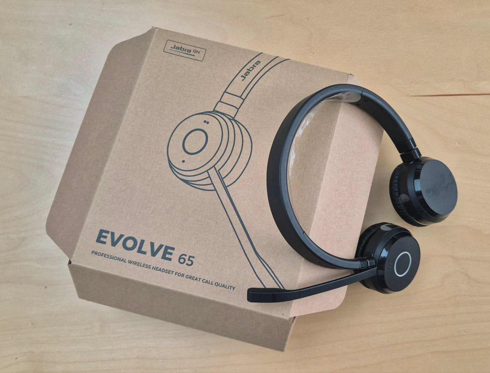 Jabra Evolve 65 Professionele Draadloze Headset Zwart, Nieuw, On-ear, Ophalen of Verzenden, Draadloos