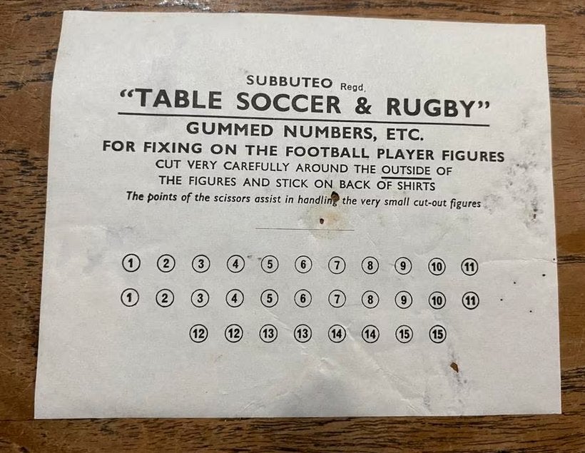 Subbuteo Nummers - Vintage , jaren 60, Ophalen of Verzenden, Zo goed als nieuw