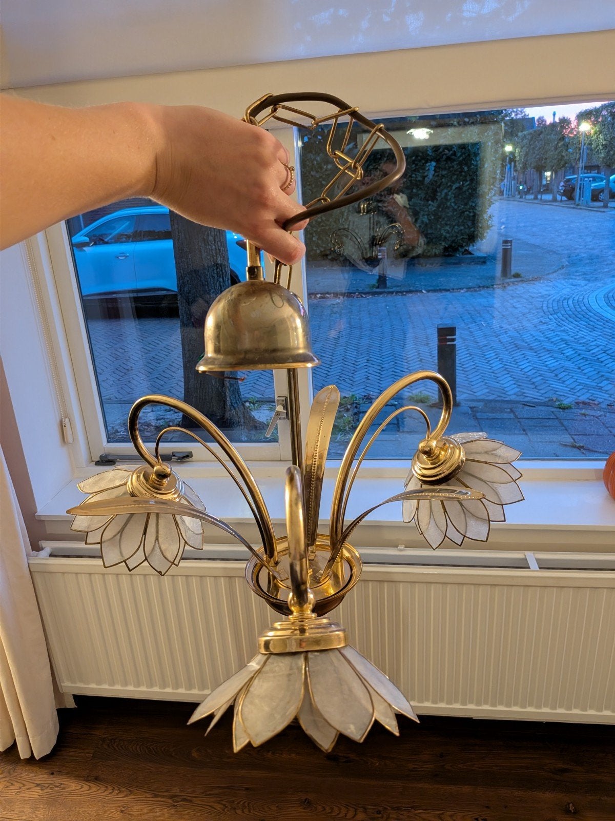 Antieke hanglamp, Huis en Inrichting, Overige materialen, Gebruikt, E14 (klein), Antiek
