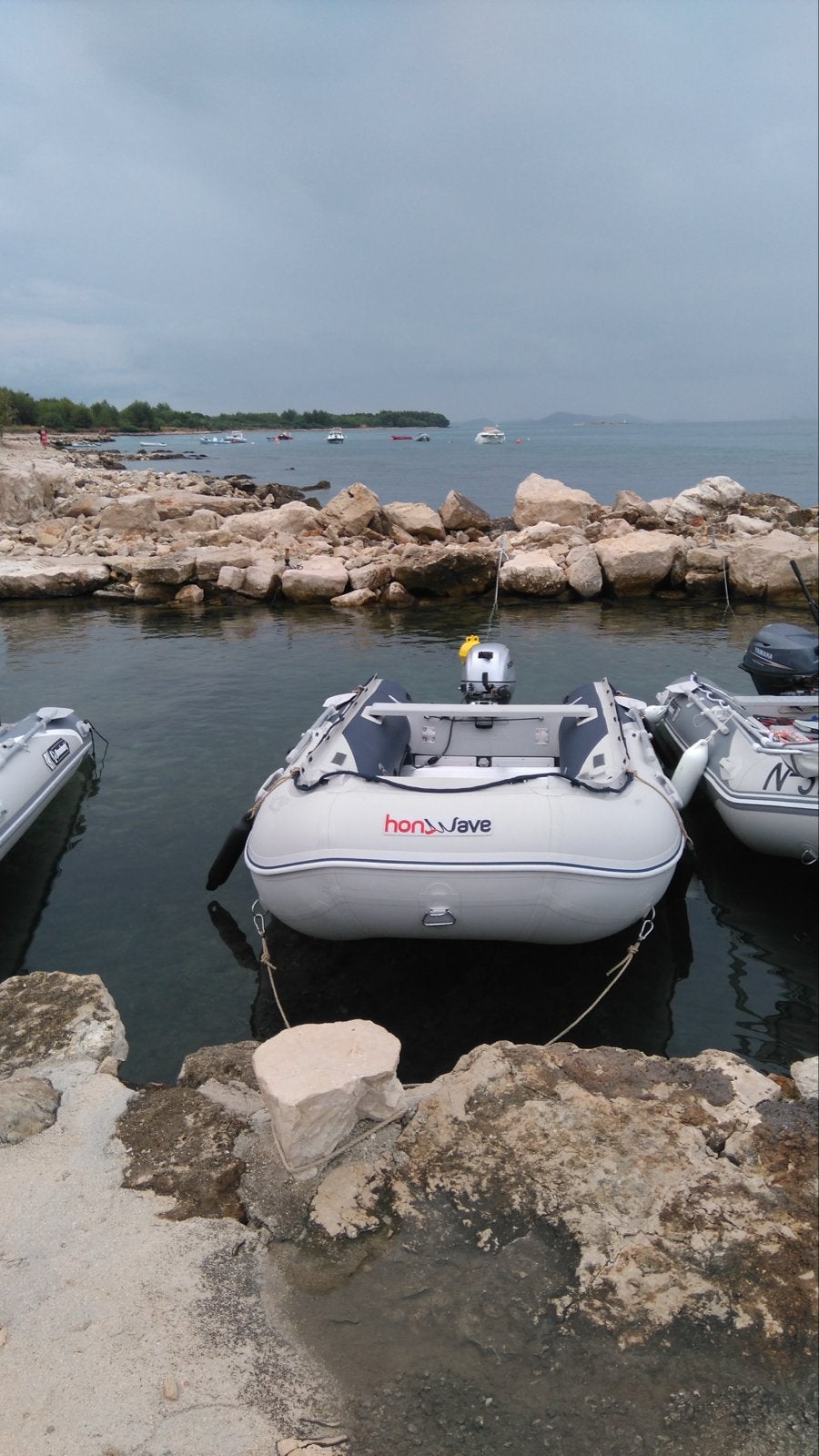 Honwave 400 rubberboot met Honda 20pk motor en trailer, Overige merken, Aluminium, Gebruikt, Anker