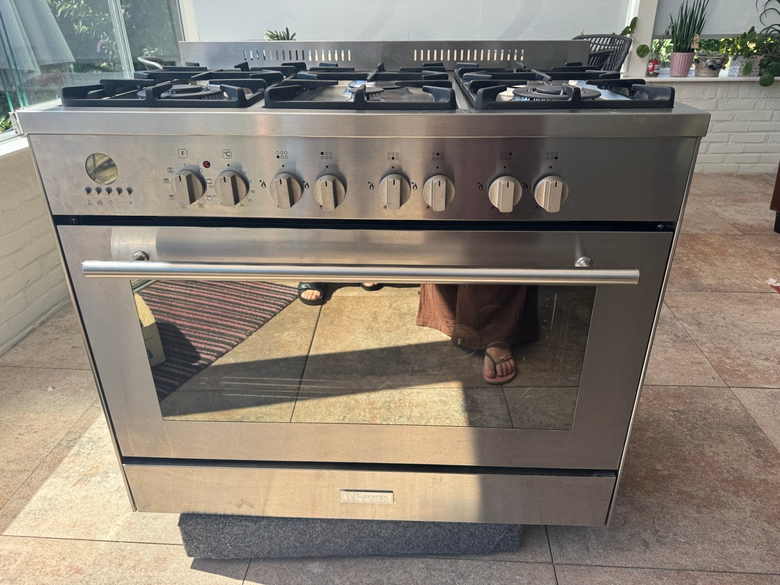 M-System Gasfornuis met Oven - RVS, Ophalen, Gebruikt, 60 cm of meer, Gas