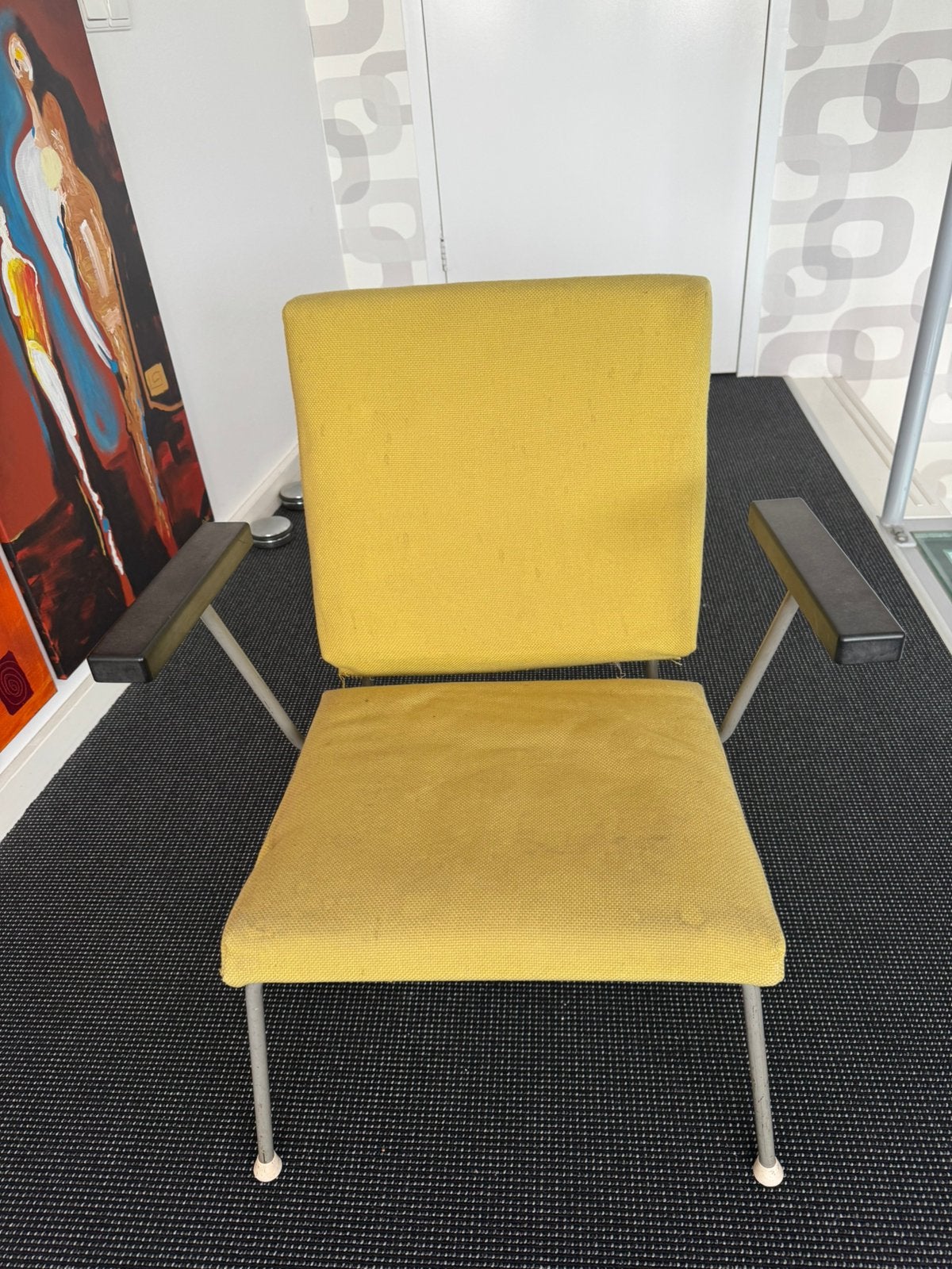 Gispen 1401 of 1407 heren- en damesstoeltje, Huis en Inrichting, Stoelen, Ophalen, Gebruikt, Twee, Zwart