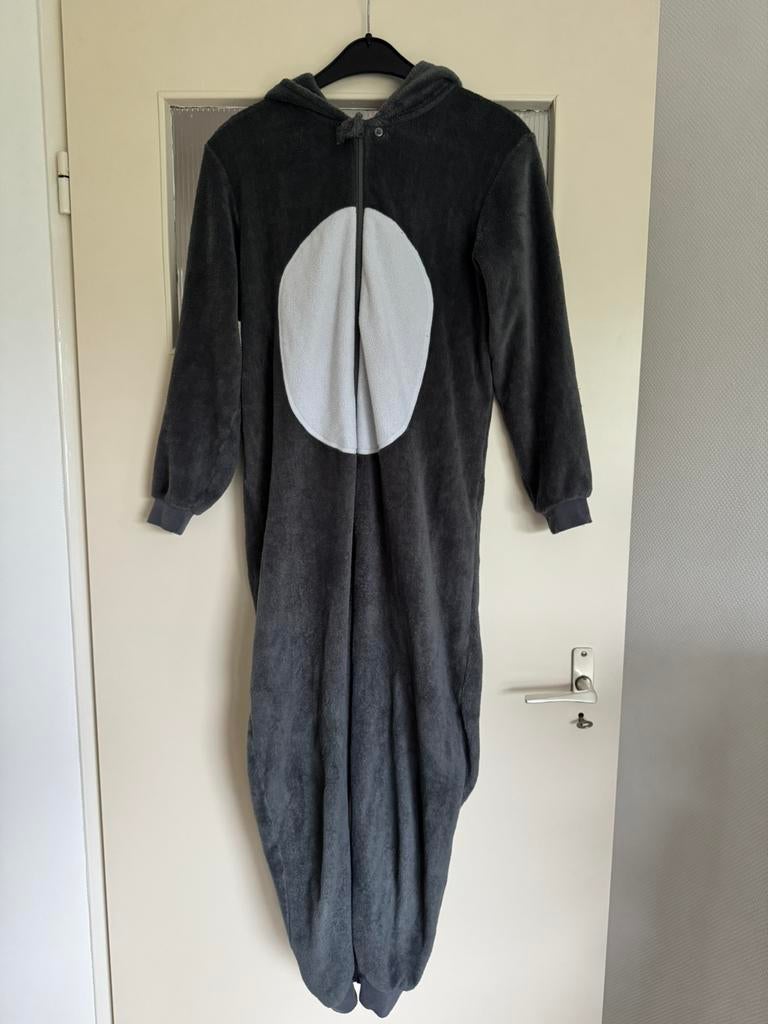 Onesie maat 164 grijs met beren capuchon, Ophalen of Verzenden, Zo goed als nieuw, Jongen of Meisje