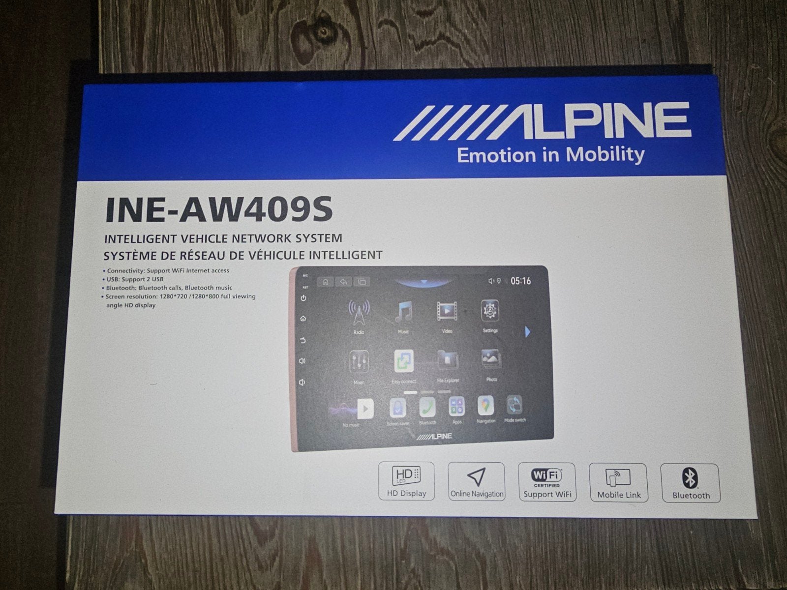 Alpine 9 inch AutoRadio met Touchscreen/Bluetooth, Ophalen of Verzenden, Nieuw